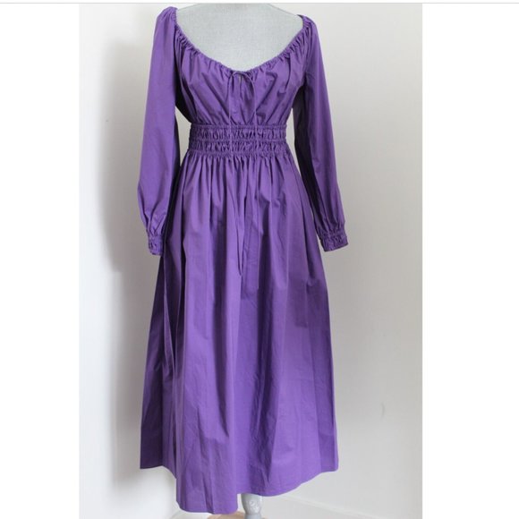 REBECCA TAYLOR Poplin Smocked-Waist Dress - Picture 5 of 5